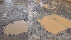 Raval News: જામરાવલ રોડ પર વરસાદ બાદ પાણી ભરાયેલા ખાડાઓ